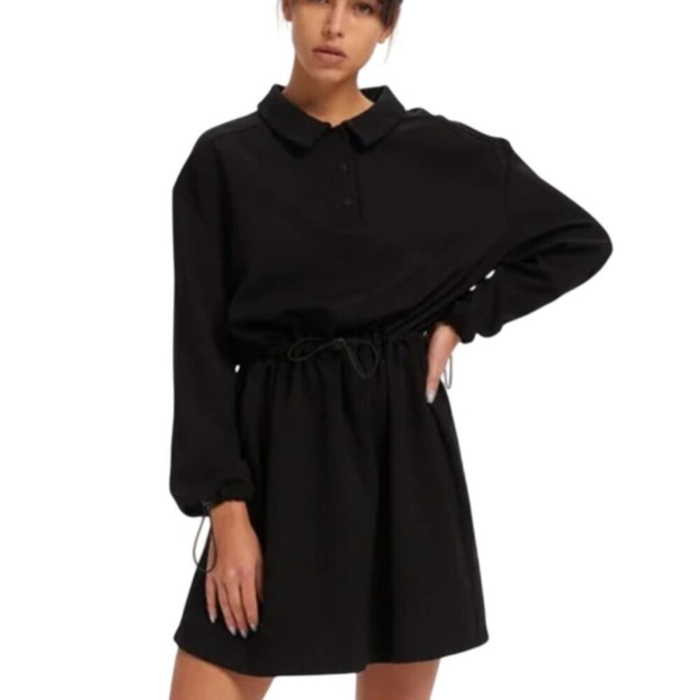LIT Activewear Harley Workout Dress‎ S Black Soft Rayon Blend Modern Athleisure